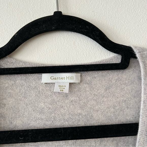 Garnet Hill Light Grey Cashmere Embellished Cardigan - Picture 5 of 5